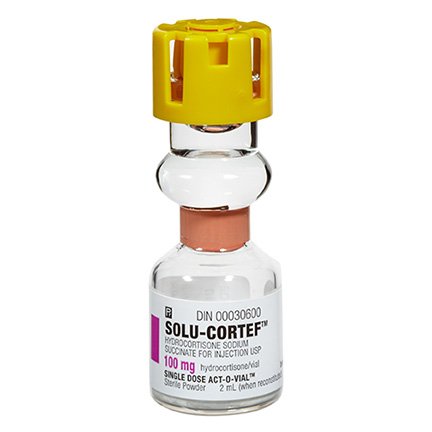 Solu-Cortef® Act-O-Vial® Hydrocortisone Sodium Succinate, Preservative Free 100 mg / 2 mL Intramuscular or Intravenous Injection Single Dose Vial 2 mL by Pfizer USPG Hospira Worldwide, Inc.  ID 00009-0011-03